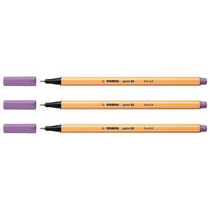 Feutre à Pointe Fine point 88 Mauve glycine x 3 STABILO