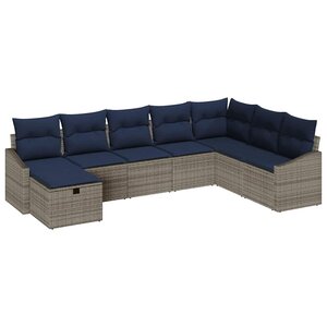 vidaXL Ensemble de Canapés avec coussin 6 Pièces polyrotin