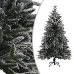 vidaXL Arbre de Noël artificiel pré-éclairé/flocons de neige PVC PE