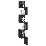 vidaXL Étagère d'angle murale Noir 20x20x127 5 cm Bois d’ingénierie