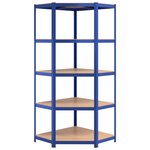 vidaXL Étagères à 5 niveaux 3 Pièces Bleu Acier et bois d'ingénierie
