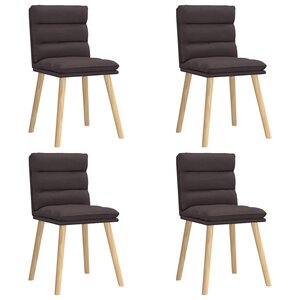 vidaXL Chaises à manger lot de 4 marron foncé tissu