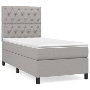 vidaXL Sommier à lattes de lit avec matelas Gris clair 80x200 cm Tissu