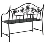 vidaXL Banc de jardin Noir 104 x 54 x 93cm Acier