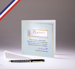 Carte double carnet de poésie créée et imprimée en france - nature - françois-rené de chateaubriand