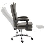 vidaXL Chaise de bureau Gris Tissu