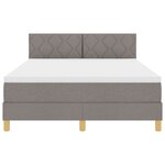 vidaXL Lit à ressorts avec matelas & LED taupe 140x190 cm en tissu