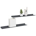 vidaXL Étagère flottante 2 Pièces Anthracite 60 x 8 5 x 2 5 cm Acier