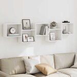 vidaXL Étagère cube murale 5 compartiments blanc bois d'ingénierie