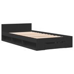 vidaXL Cadre de lit avec tiroir noir 90x200 cm bois d'ingénierie