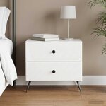 vidaXL Cabinet de chevet Blanc brillant 62 x 34 5 x 47 5 cm