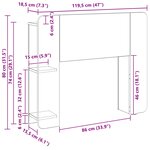 vidaXL Cabinet de Tête de Lit Chêne Artisanal 119 5 x 18 5 x 80 cm