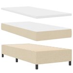 vidaXL Lit à ressorts avec matelas avec LED Crème 80 x 200 cm tissu