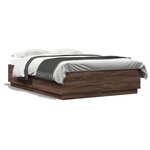 vidaXL Cadre de lit chêne marron 150x200 cm bois d'ingénierie