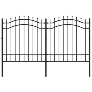 vidaXL Clôture de jardin avec sommet de lance Noir 165 cm