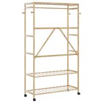 vidaXL Porte-vêtements et étagères et roulettes 110x40x180 cm bambou