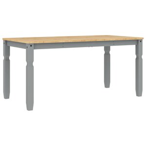 vidaXL Table à manger Corona gris 160x80x75 cm bois massif de pin