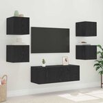 vidaXL Meuble TV mural Chêne noir 30 5 x 35 x 30 cm Bois d'ingénierie