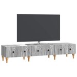 vidaXL Meuble TV Sonoma gris 147 x 34 5 x 30 cm Bois d'ingénierie