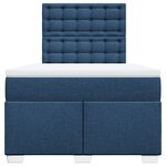 vidaXL Sommier à lattes de lit avec matelas bleu 120x190 cm tissu