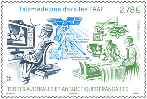 Timbre TAAF - Télémédecine dans les TAAF