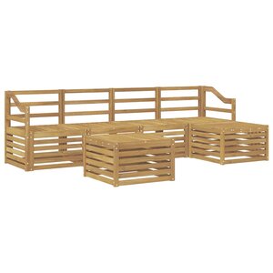 vidaXL Ensemble de canapés d'extérieur 6 pc Blanc Bois d'Acacia Massif