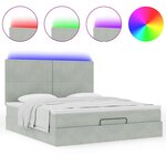 VidaXL Cadre de lit ottoman et matelas gris clair 160x200cm velours