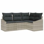 vidaXL Ensemble de salle à manger pour jardin 4 Pièces Gris clair