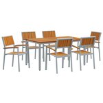 vidaXL Ensemble de salle à manger de jardin 7 pièces en bois massif d'acacia et métal