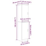 vidaXL Highboard Chêne fumé 35 x 39 x 168 cm Bois d'ingénierie