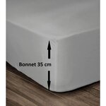 Drap housse gris clair 100  Coton 140 x 190 x 35 cm