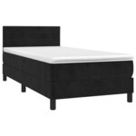 vidaXL Sommier à lattes de lit avec matelas et LED Noir 100x200 cm