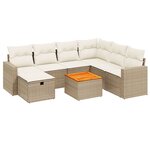 vidaXL Salon de jardin avec coussins 8 Pièces beige résine tressée