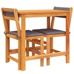 vidaXL Ensemble de balcon avec coussins 3 Pièces bois massif d'acacia