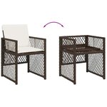 vidaXL Chaises de jardin avec coussins lot de 4 marron résine tressée
