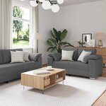 vidaXL Canapé 2 Pièces Gris foncé 219 x 80 x 82 cm tissu