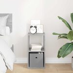 vidaXL Table de chevet avec tiroir Gris béton 25 5 x 22 x 49 5 cm