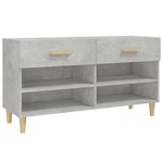 vidaXL Armoire à chaussures Gris béton 102x35x55 cm Bois d'ingénierie