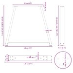 vidaXL Pieds de table basse en forme de V  2 pièces  blanc  28 x (42-43 3) cm  acier