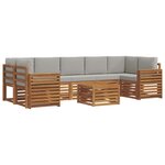 vidaXL Ensemble de canapés d'extérieur 8 pc Gris Naturel et Clair
