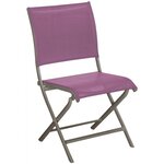 Chaises pliante jardin en aluminium elegance (lot de 2) taupe et lilas