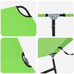 vidaXL Chaise longue pliante 2 Pièces Vert 56 x 189 x 87 cm tissu