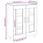 vidaXL Buffet chêne sonoma 69 5x34x90 cm bois d'ingénierie