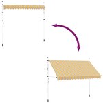 vidaXL Auvent rétractable manuel 350 cm Rayures jaunes et bleues