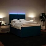 vidaXL Sommier à lattes de lit et matelas bleu 160x200 cm velours