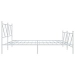 vidaXL Cadre de lit métal avec tête de lit/pied de lit blanc 193x203cm