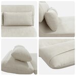 vidaXL Fauteuil de sol ajustable Crème Velours