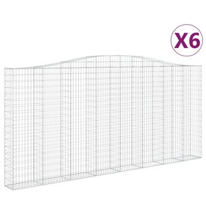 vidaXL Paniers à gabions arqués 6 Pièces 400x30x180/200 cm Fer galvanisé