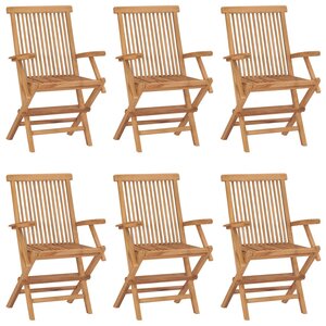 vidaXL Chaises pliables de jardin lot de 6 Bois de teck solide