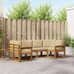 vidaXL Ensemble de canapés d'extérieur 6 Pièces Naturel et Beige